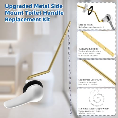 Hibbent Metal Side Mount Toilet Handle Replacement Kit - Image 2