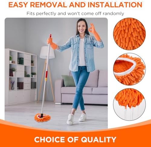 Baderke 3 Pack Chenille Duster Replacement Mop Heads Refills - Image 3