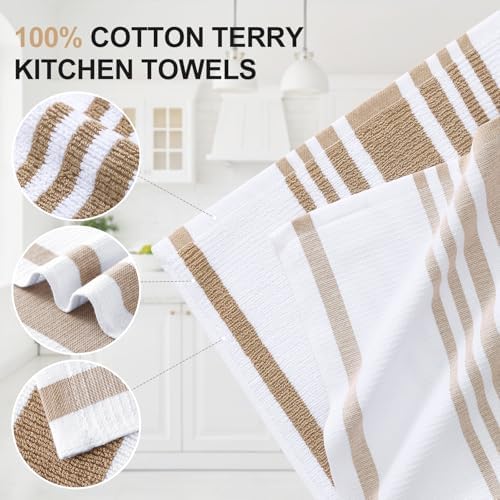 Homaxy Premium Cotton Stripe Kitchen Towels 6 Pack - Image 2