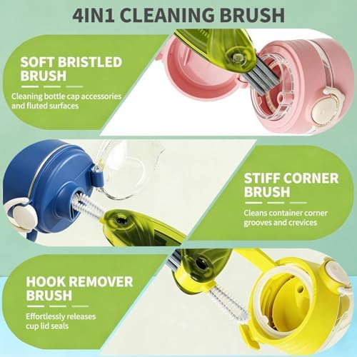 3 in 1 Cup Lid Gap Cleaning Brush Set, 3 Colors - Image 2
