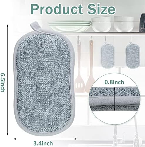 24 Pcs Reusable Scrub Sponges, Microfiber Washing Dish Scrubber - Image 3