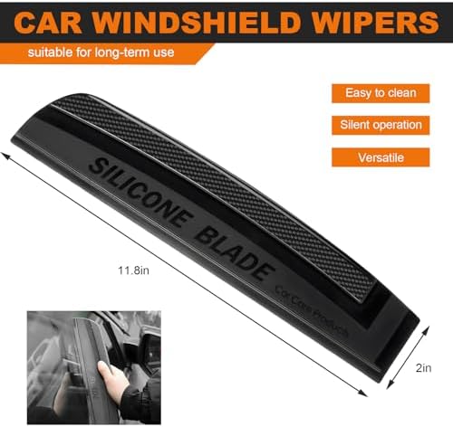 Car Window Squeegee, 11.8 Inches Soft Silicone Auto Glass Water Wiper Cleaning - Image 2