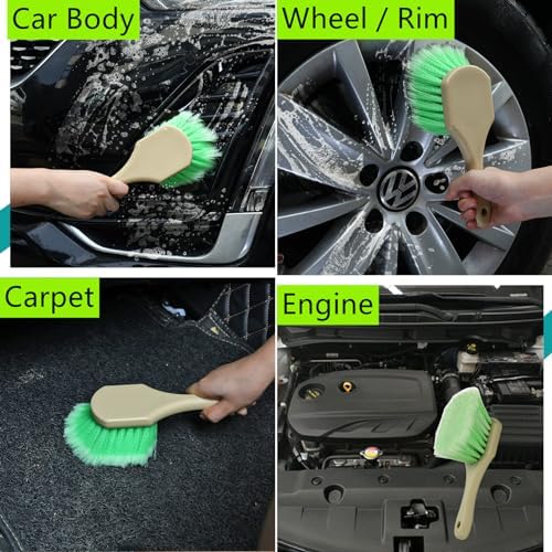 Fitosy Wheel Rim & Tire Brush Set, Soft & Stiff Bristle Wash Cleaning - Image 5