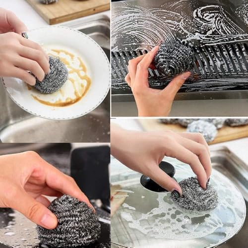 Stainless Steel Scouring Pads, 20 Pack, Heavy Duty Kitchen Scrubbers - Image 7