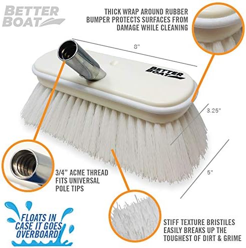 Stiff Boat Deck Brush, Heavy-Duty Marine Brush Head - Image 2