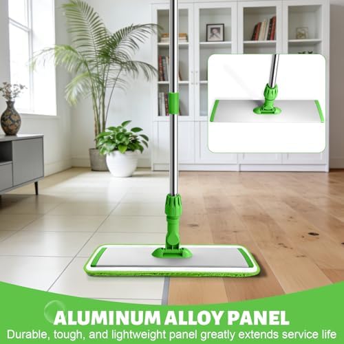 17.7" Microfiber Mop for Floor Cleaning, 360° Rotating Flat Mop - Image 4