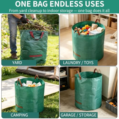 3Pack 72Gal Tear-Resistant Reusable Yard Waste Bags - Image 6