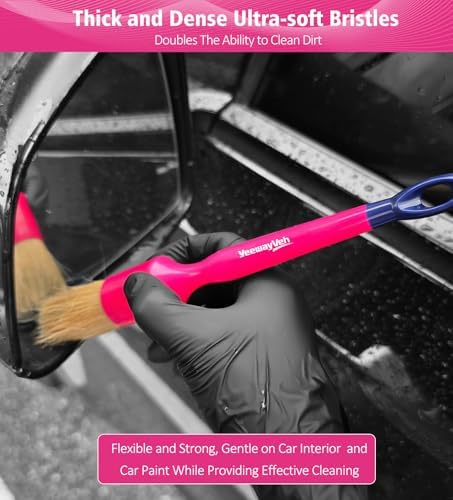 YeewayVeh 6PCS Car Detailing Brush Set, Boars Hair & Ultra Soft - Image 6