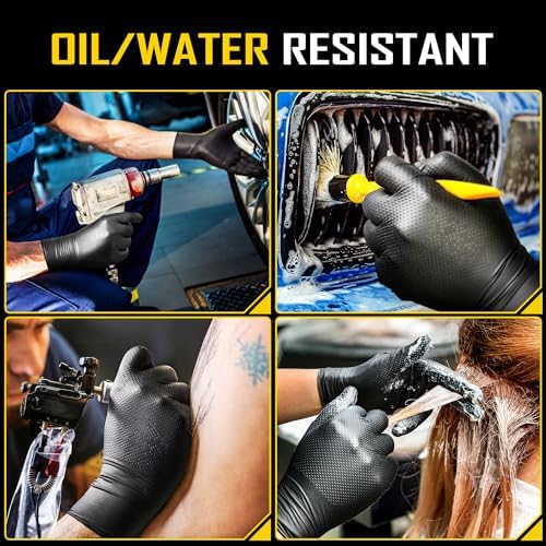 COOLJOB 8 Mil Disposable Nitrile Gloves, Diamond Textured Grip - Image 6