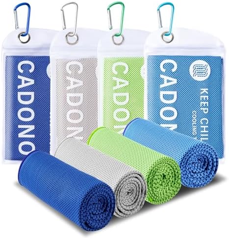 4 Pack Cooling Towel, Soft Breathable Chilly Towel, Microfiber Towels by CADONO