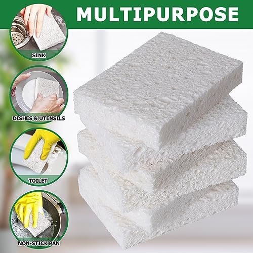 12 Pack White Soft Natural Plant Based Compressed Cellulose Sponges - Image 6
