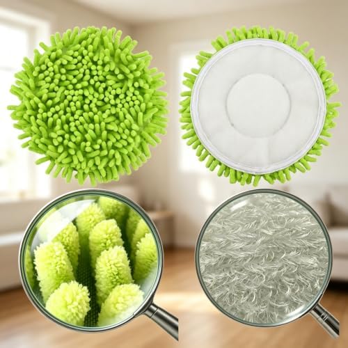 4Pack 20393 2307 for Bissell Spinwave Mop 2 Scrub Brushes 2 Chenille Pads - Image 4