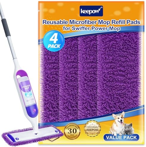 KEEPOW Reusable Microfiber Mop Pads Compatible by KEEPOW
