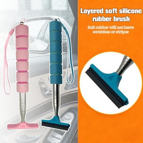 2PCS Car Side Mirror Squeegee, Retractable Vehicle Rear View Mirror Cleaning - Image 5