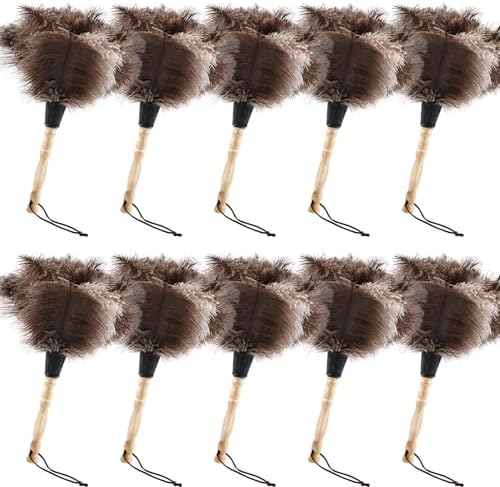 Ostrich Feather Duster 14" Natural Handheld Reusable Feathers Dusters by FeelFunFeather