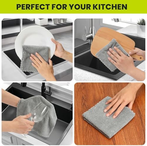 12 Pack Cleaning Cloth, Ultra Soft Absorbent Quick Drying Microfiber Cleaning - Image 4