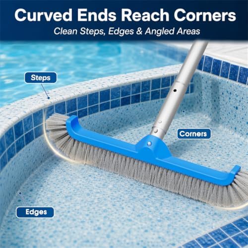 TidyMister 17.5" Pool Brush Head, Wave Bristles Pool Scrub Brush - Image 2