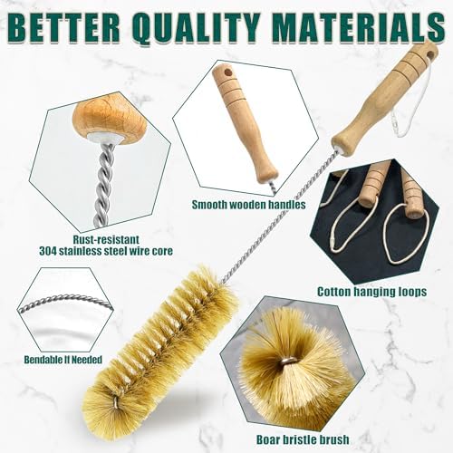 Boar Bristle Bottle Brush Set - Image 3