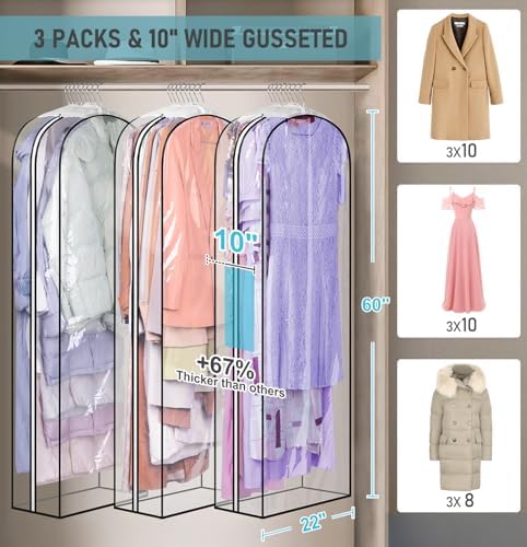 MISSLO 10" Gusseted All Clear Garment Bags - Image 2