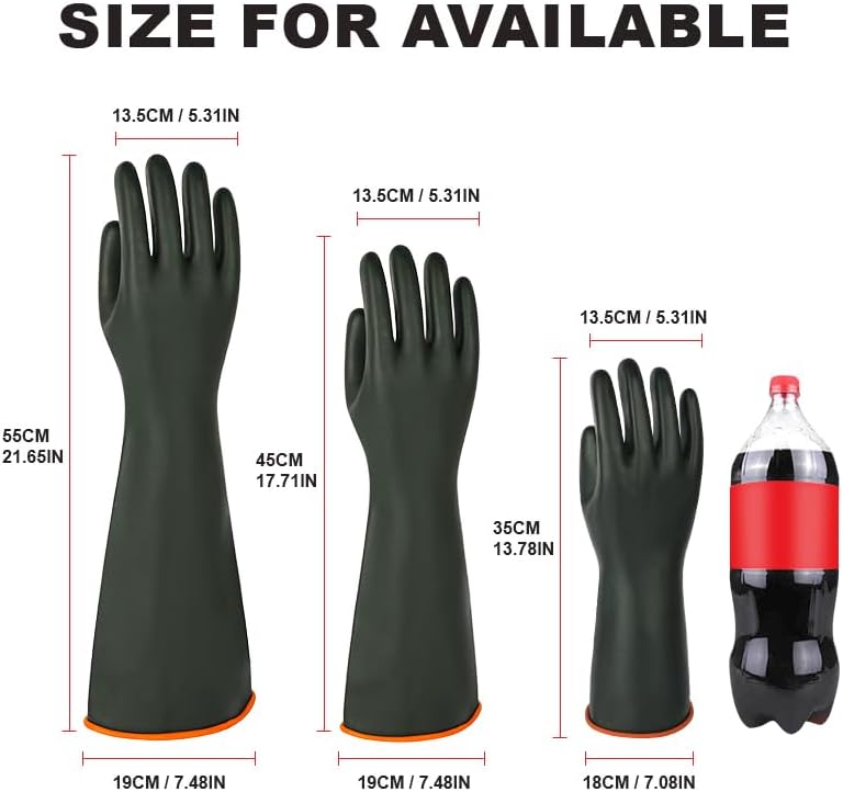 North Tower Heavy-Duty Latex Chemical Resistant Gloves, Long Rubber Gloves - Image 5