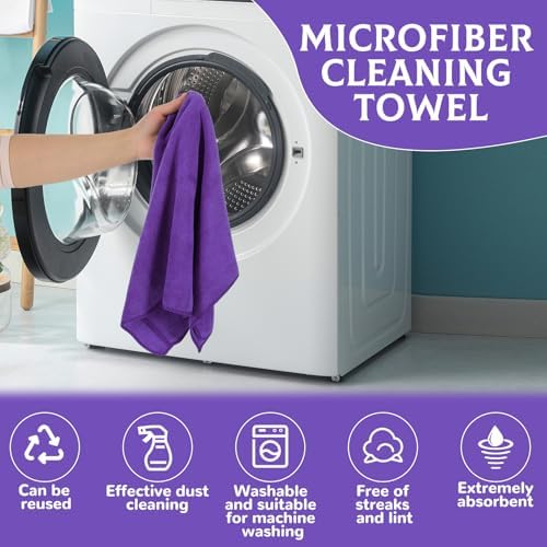 6 Pcs Extra Large Microfiber Cleaning Cloth Reusable Microfiber Towels Thick - Image 4