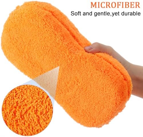 2 Pcs Large Microfiber Car Wash Sponges, 8.9 x 4.7 Inch - Image 3