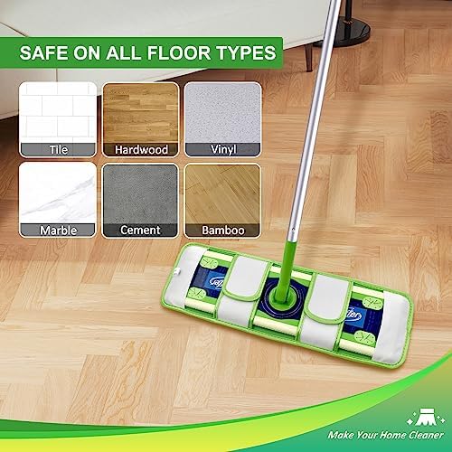 4 Pack Microfiber Mop Pads for Swiffer XL Mops Reusable Wet and Dry Mopping - Image 6