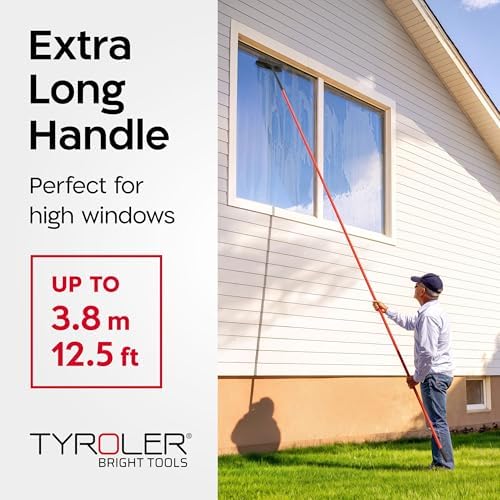 Tyroler Window Squeegee with Extension Pole 1-12.5ft | Window Cleaner Tool - Image 3