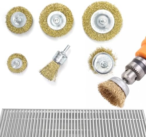 6 Pc Wire Wheel Brush for Grill Cleaning Removes Stubborn Stains, Rust Removal by Unknown