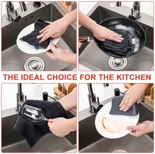 Kitchen Towels 8-Pack Kitchen Dish Cloths, 100% Cotton, 12x12 In - Image 6