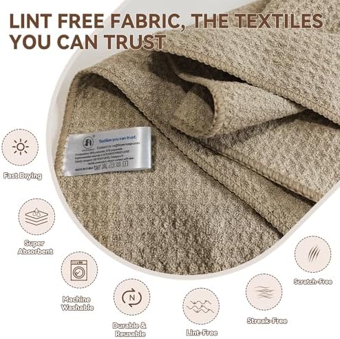 6Pcs Waffle Pattern Microfibre Glass Cleaning Cloth - Image 3