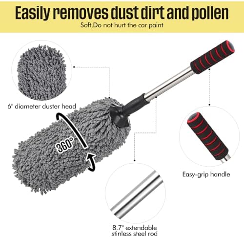 Lounsweer 4 Pcs Large Car Duster Set, Microfiber Dust Cleaning Sets - Image 3