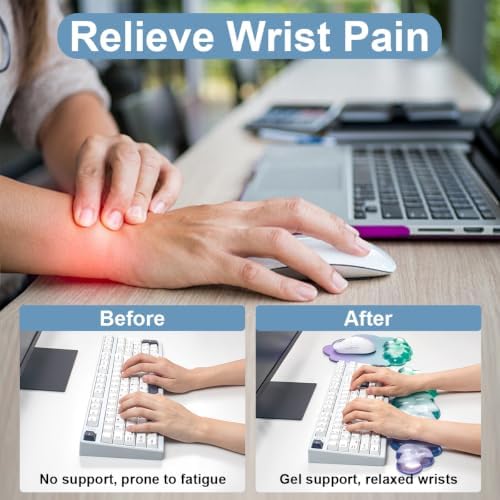 2 Pcs Cloud Keyboard Wrist Rest and Gel Mouse Pad - Image 3