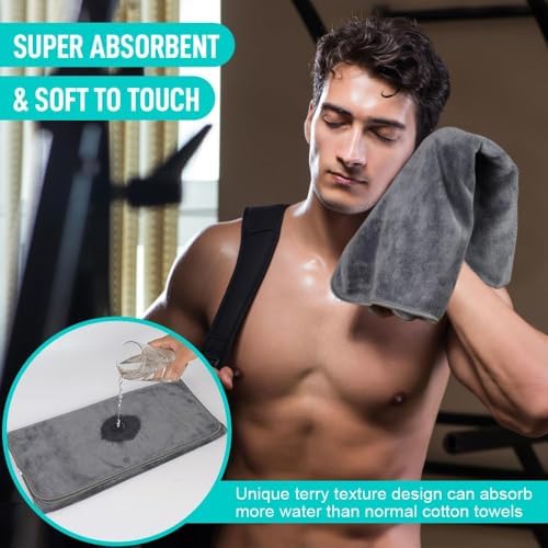 SINLAND Microfiber Gym Towels, Workout Sweat Towel 16x32In - Image 4