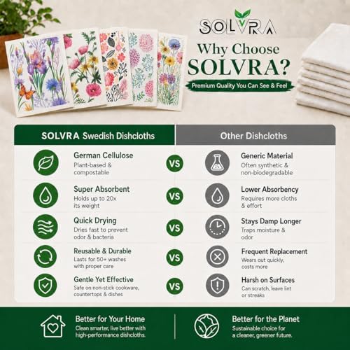 7 Pcs Flower Print Swedish Dishcloths - Image 6