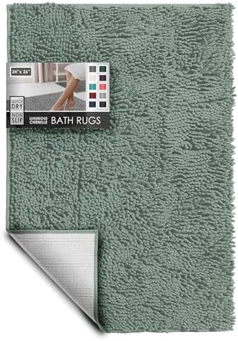 Hearth & Harbor Bathroom Rugs, Chenille Bath Mat by HearthHarbor