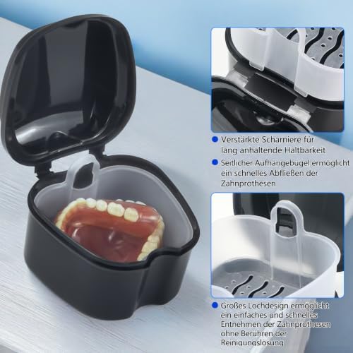 2 Pack Colors Denture Bath Case Cup Retainer Cleaner Holder Case False Teeth - Image 4