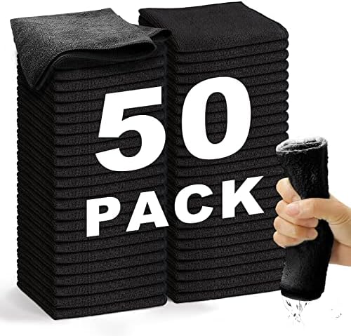 Microfiber Cleaning Cloth-50Pcs Ultra Soft Highly Absorbent Rags by WEAWE