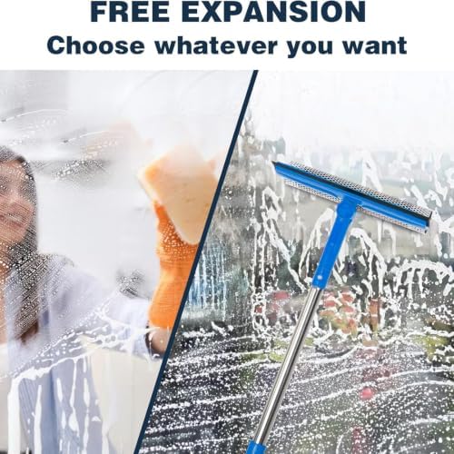 2 in 1 Window Squeegee with 55"&10" Steel Handle - Image 5