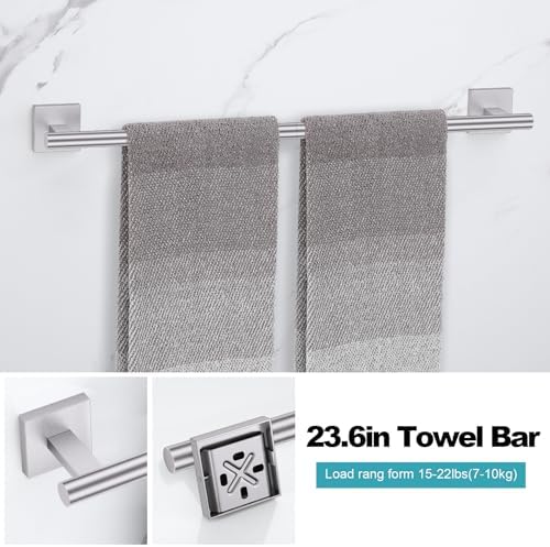 Brushed Nickel Bathroom Hardware Accessories Towel Bar Set, 10 Pieces Bathroom - Image 2