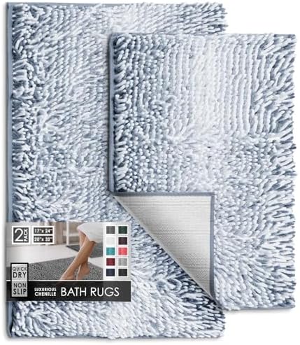 Hearth & Harbor Bathroom Rugs, Chenille Bath Mat by HearthHarbor