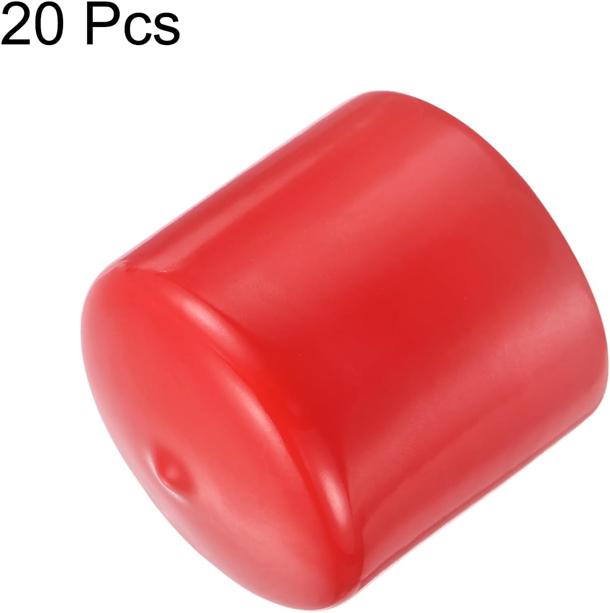 uxcell 20pcs Rubber End Caps 49mm ID Vinyl Round Tube Bolt Cap Cover Thread Protectors Red