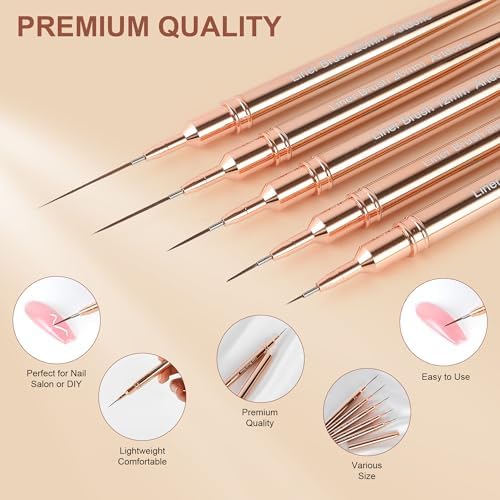 Artdone Metallic Nail Art Pens, Liner Brushes Set - Image 3