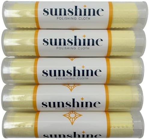 Sunshine 5 Polishing Cloths Jewelry Cleaner Tube Silver Brass Gold Copper by RosenthalCollection