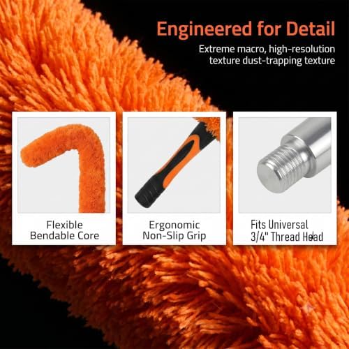 Microfiber Feather Duster for Telescopic Extendable Pole, Cleaning Duster Kit - Image 2