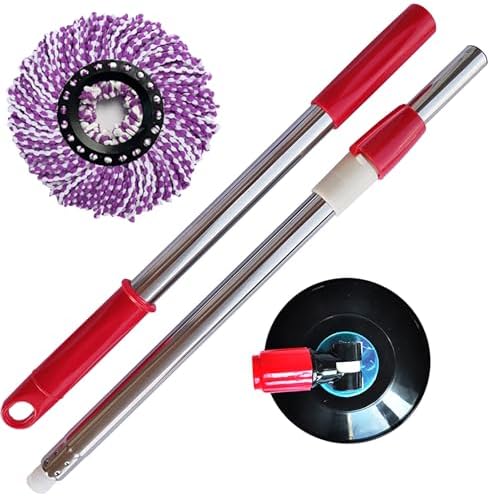 Spin Mop Replacement Handle, 47.6-inch 360 Degrees Rotating Telescopic by Unknown
