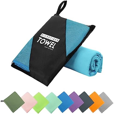 Microfiber Travel Towel, Quick Dry Camping & Gym Towel. Compact by ZIUDBOC