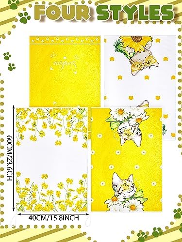 Bencailor 4 Pcs Cat Kitchen Towels Hand Tea Towels Gift - Image 3