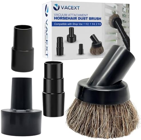 1.25 Inch Premium Soft Horse Hair Vacuum Brush Plus Vacuum Hose Adapter Kit by VACEXT