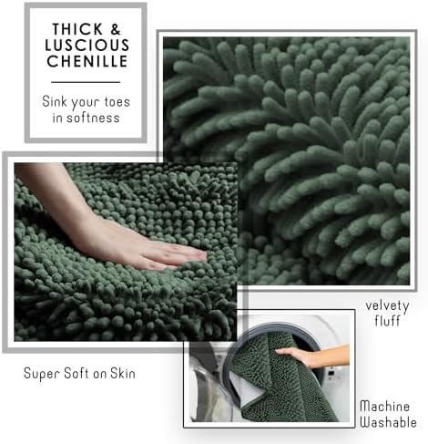 Hearth & Harbor Bathroom Rugs, Chenille Bath Mat - Image 7
